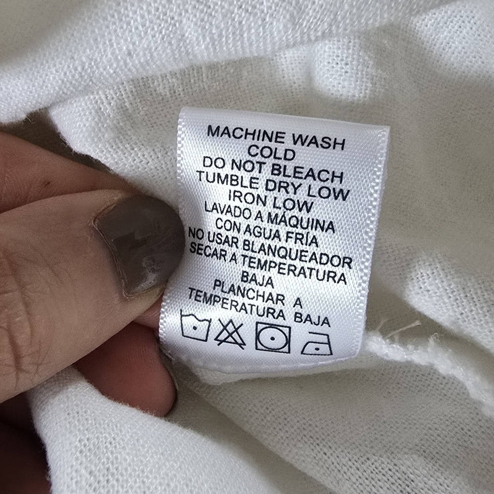 Love Tree▪️Puff Sleeve White Linen Blend Mini Dress NWOT - Picture 5 of 5